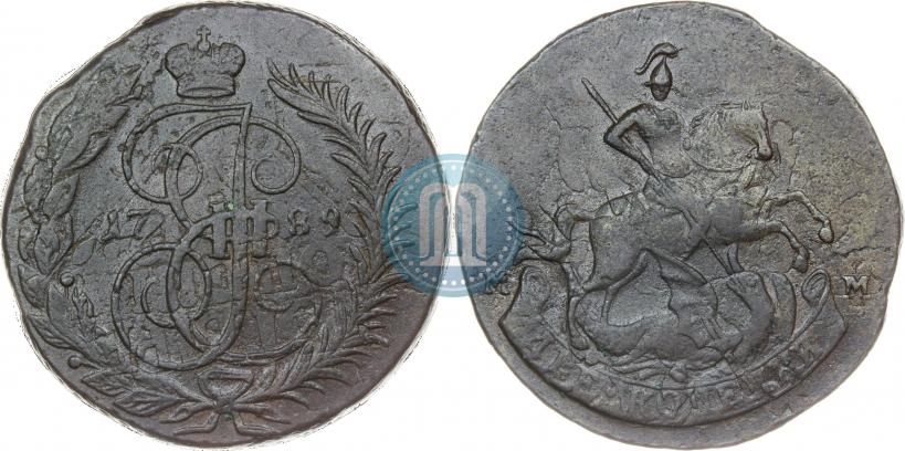 Фото 2 копейки 1789 года ММ 