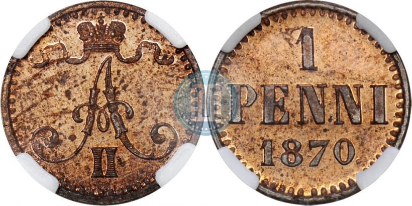 Фото 1 пенни 1870 года  