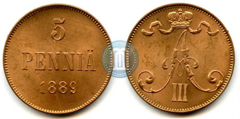 Picture 5 pennia 1889 year  