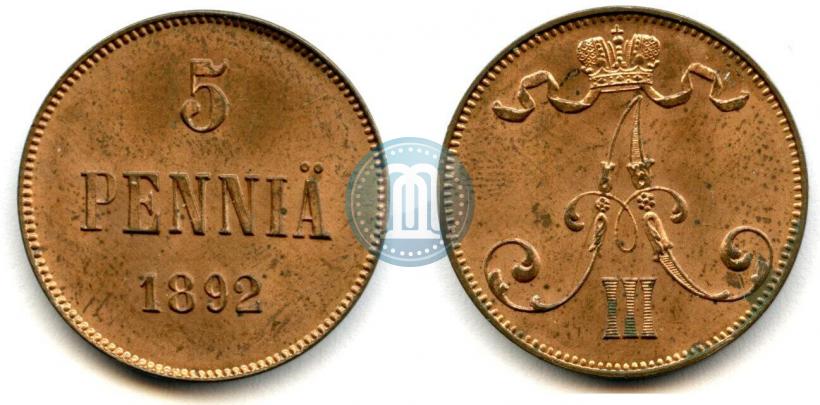 Фото 5 пенни 1892 года  