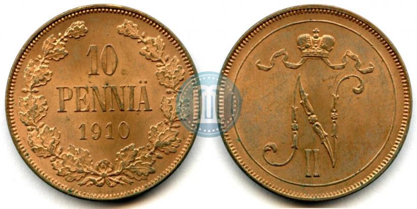 Фото 10 пенни 1910 года  