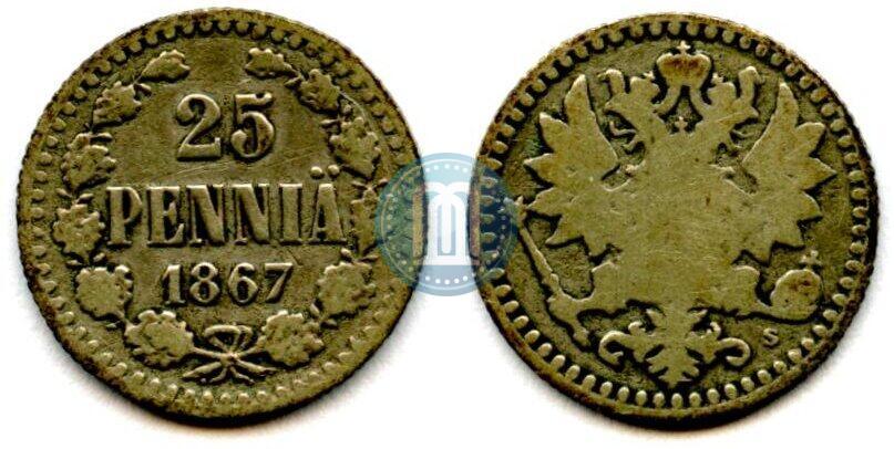 Фото 25 пенни 1867 года S 