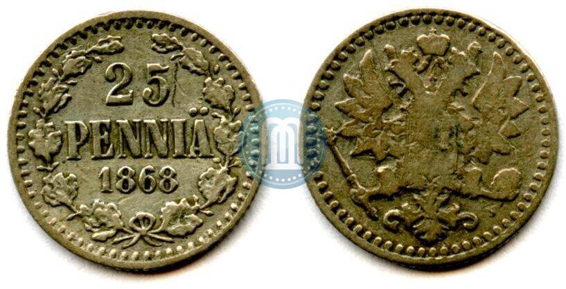 Фото 25 пенни 1868 года S 