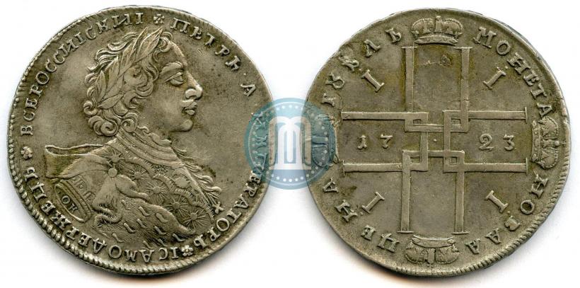Фото 1 рубль 1723 года OK "Портрет в горностаевой мантии"