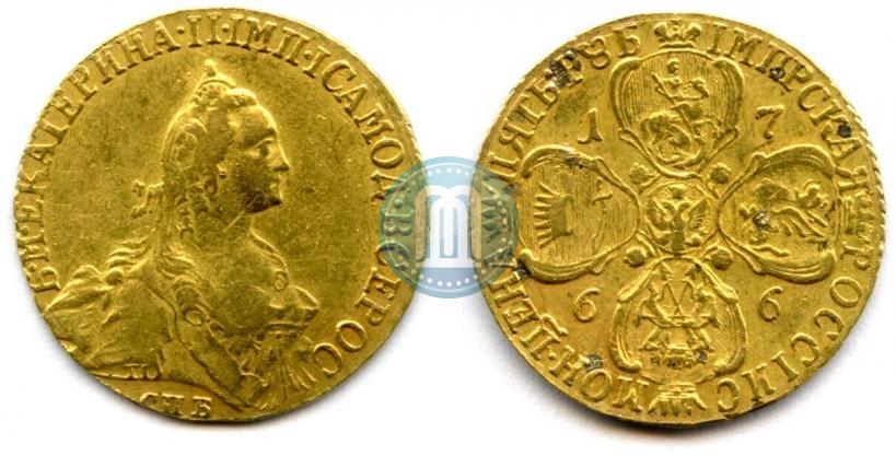 Picture 5 roubles 1766 year СПБ 