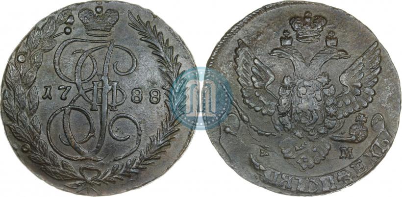 Picture 5 kopecks 1788 year ЕМ 