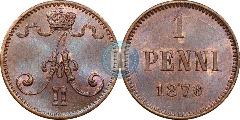 Фото 1 пенни 1876 года  