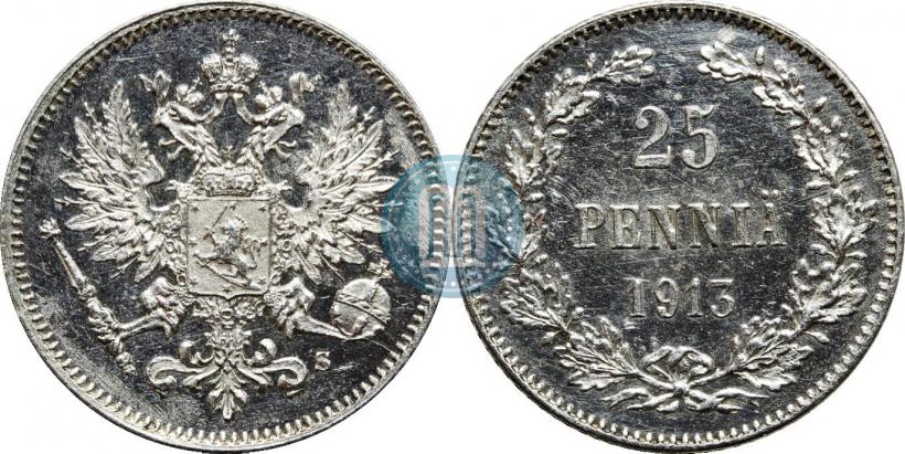 Фото 25 пенни 1913 года S 