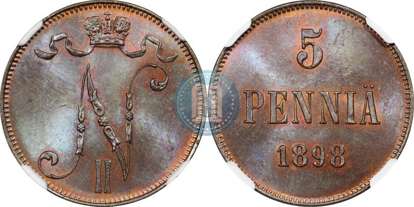 Picture 5 pennia 1898 year  