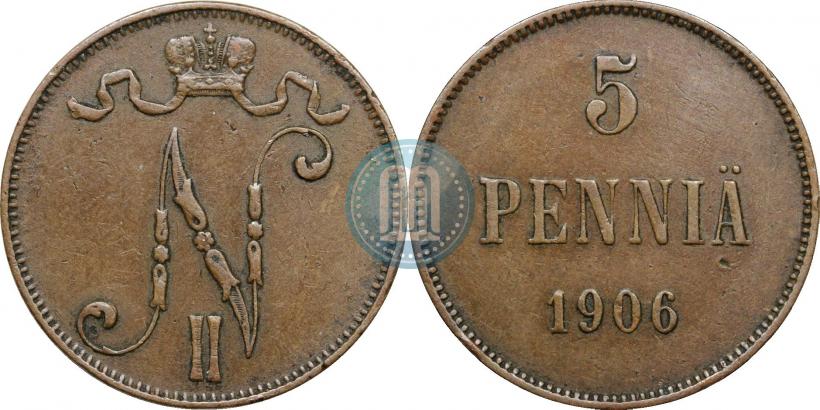 Picture 5 pennia 1906 year  