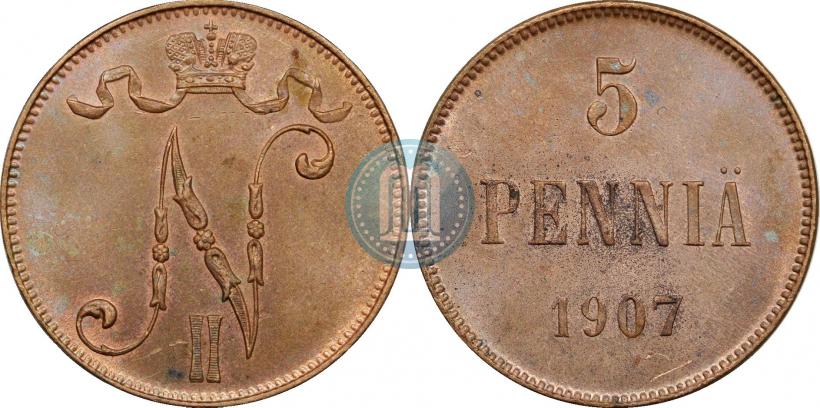 Фото 5 пенни 1907 года  