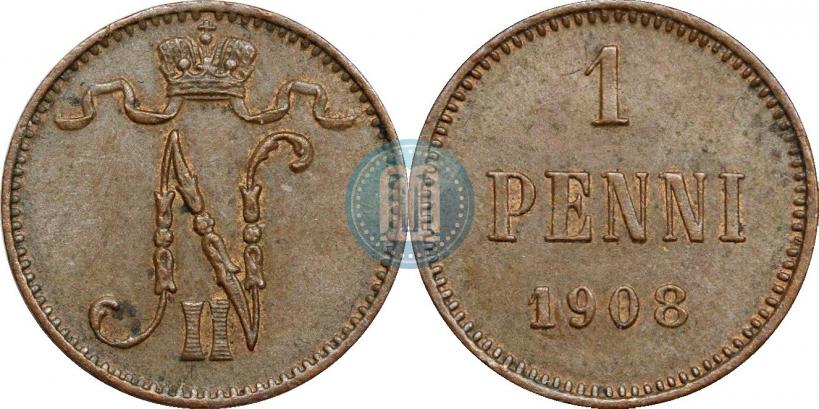 Фото 1 пенни 1908 года  