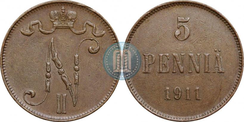 Фото 5 пенни 1911 года  