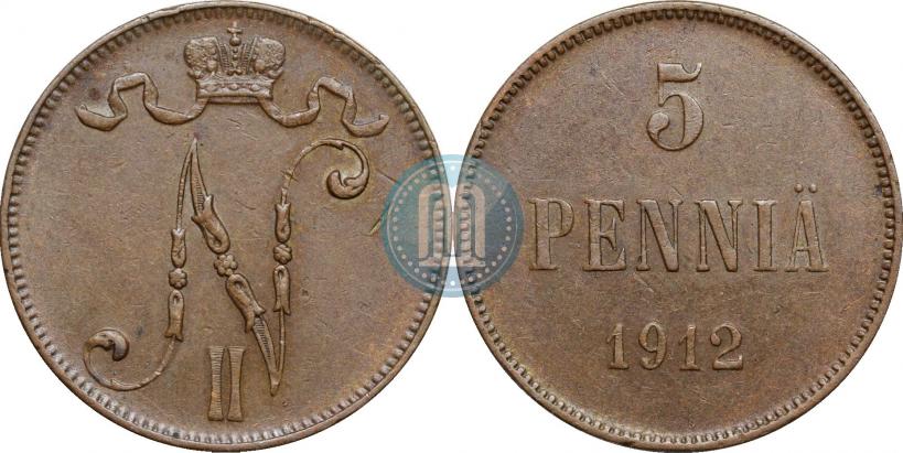 Picture 5 pennia 1912 year  