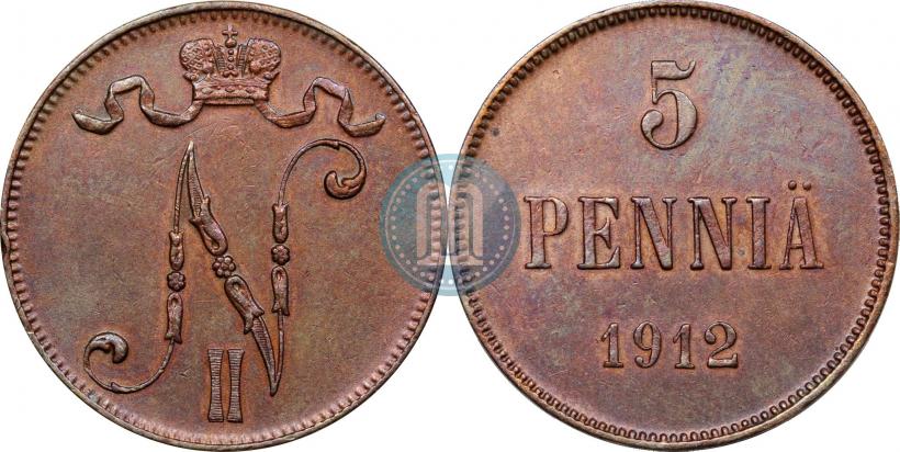 Picture 5 pennia 1912 year  