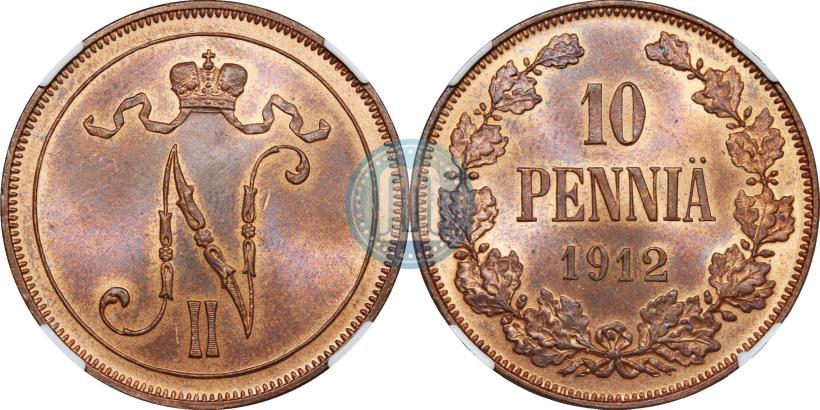Фото 10 пенни 1912 года  