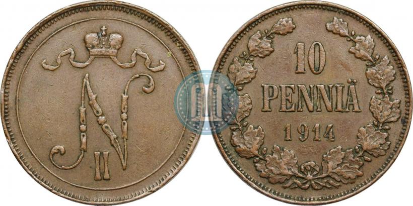 Фото 10 пенни 1914 года  