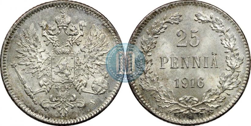 Фото 25 пенни 1916 года S 