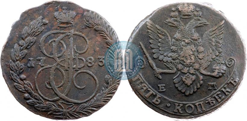 Picture 5 kopecks 1783 year ЕМ 