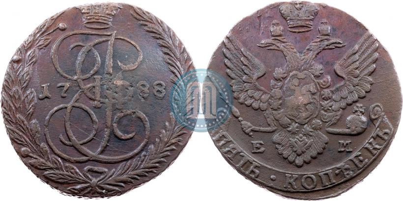 Picture 5 kopecks 1788 year ЕМ 