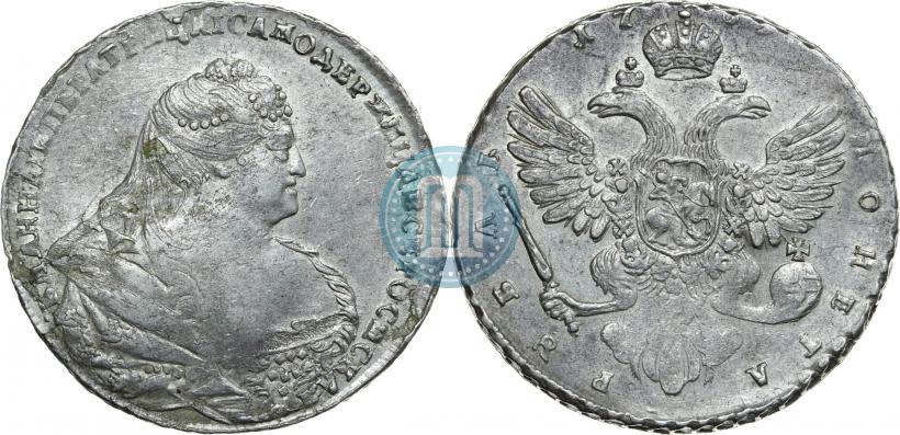 Фото 1 рубль 1739 года  "Московский тип"