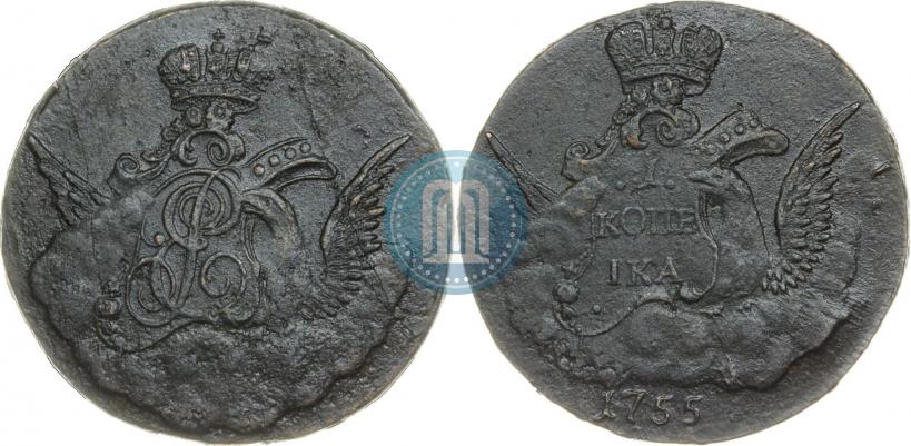 Фото 1 копейка 1755 года  
