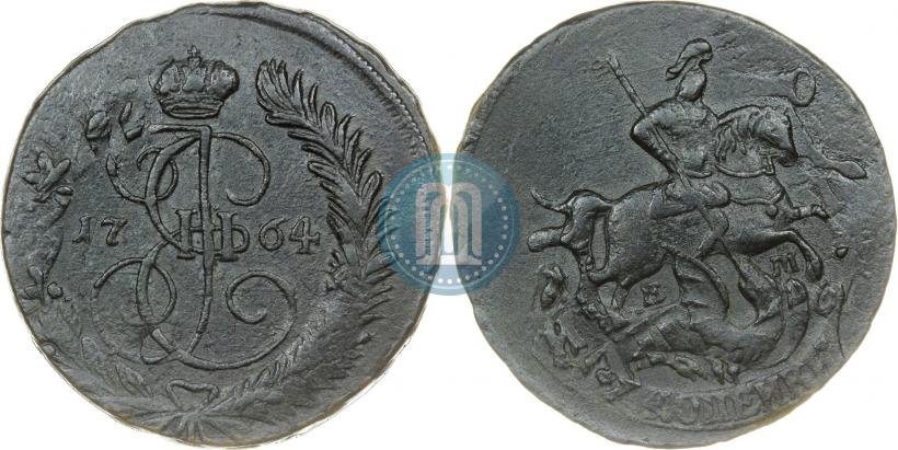 Фото 2 копейки 1764 года ЕМ 