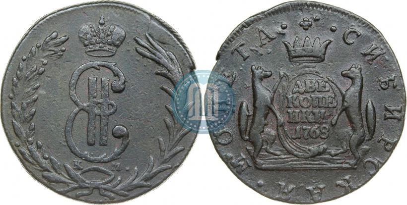 Фото 2 копейки 1768 года КМ 