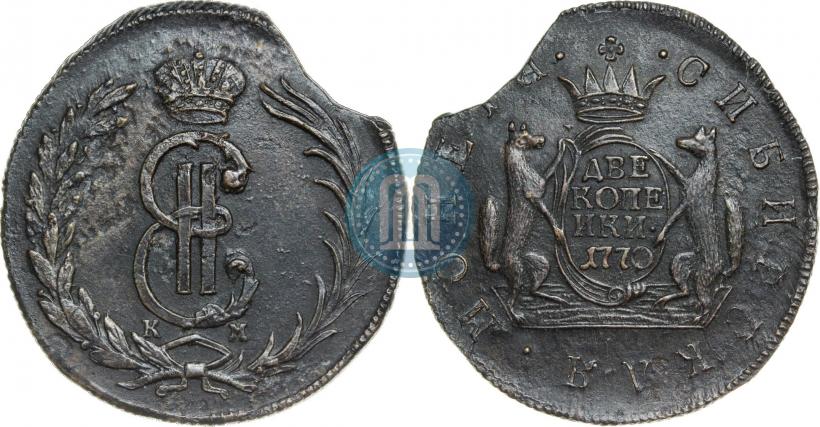 Фото 2 копейки 1770 года КМ 
