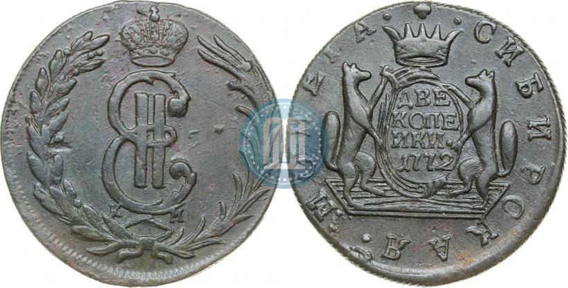 Фото 2 копейки 1772 года КМ 