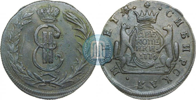 Фото 2 копейки 1776 года КМ 