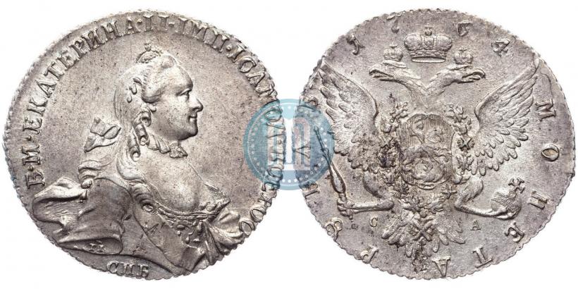 Picture 1 rouble 1764 year СПБ-СА 