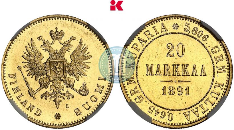 Picture 20 markkaa 1891 year L 