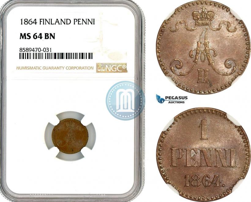 Фото 1 пенни 1864 года  