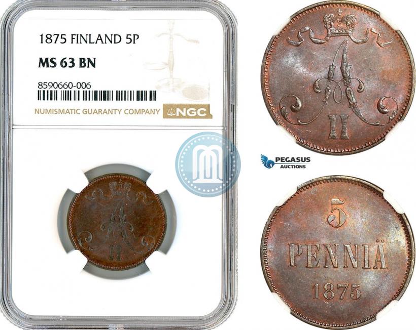 Picture 5 pennia 1875 year  