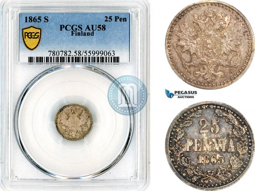 Picture 25 pennia 1865 year S 