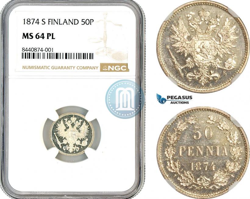 Фото 50 пенни 1874 года S 
