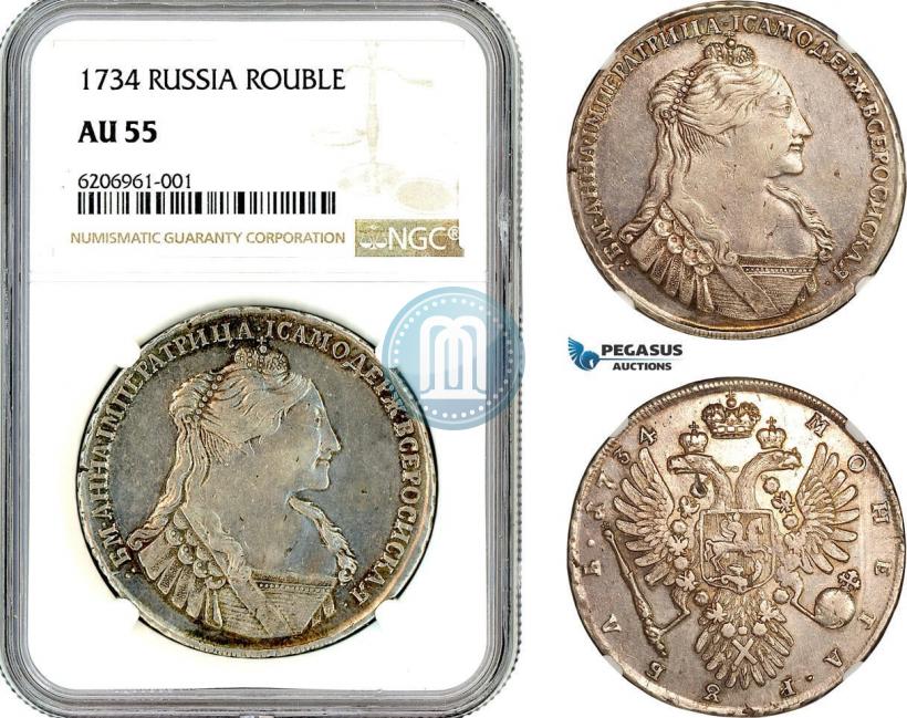 Фото 1 рубль 1734 года  "Тип 1735 года"