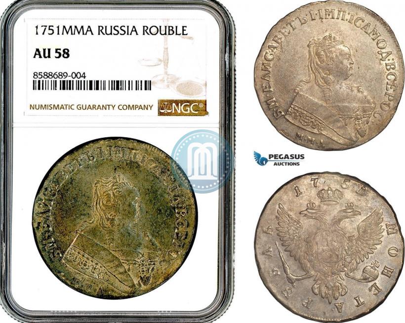 Фото 1 рубль 1751 года ММД 