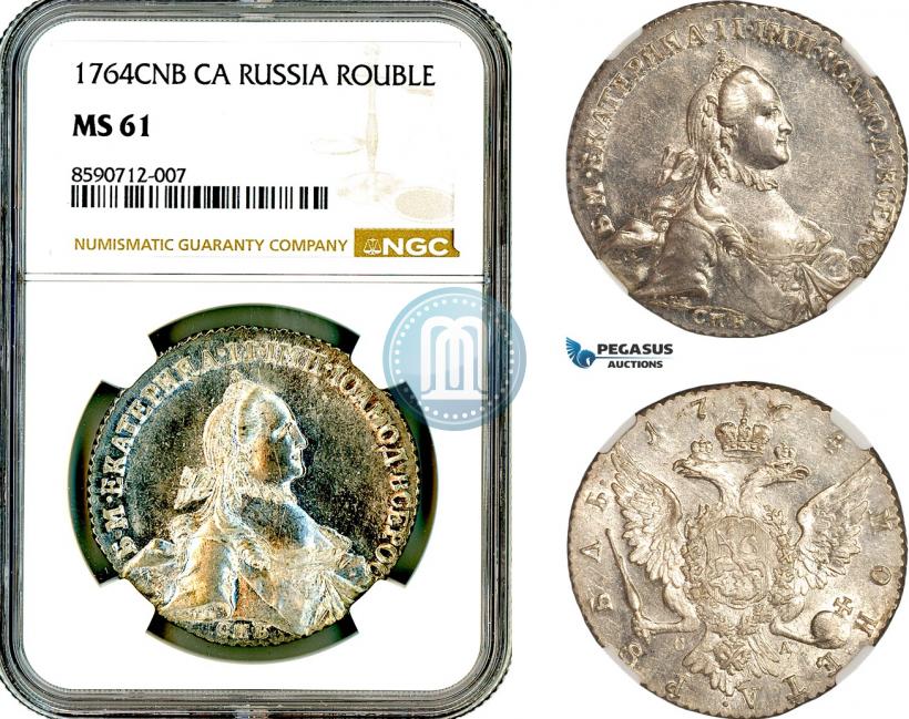 Фото 1 рубль 1764 года СПБ-СА 
