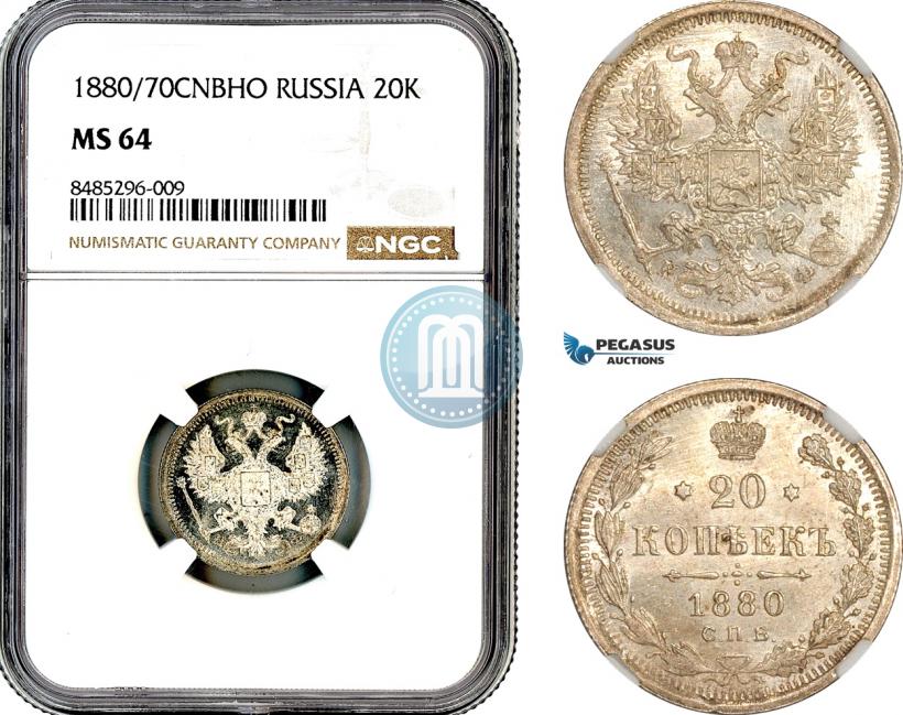 Фото 20 копеек 1880 года СПБ-НФ 