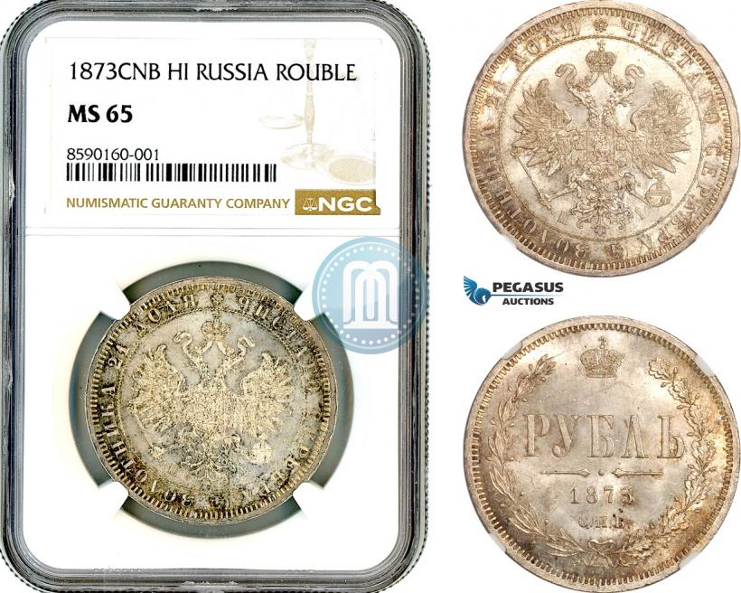 Фото 1 рубль 1873 года СПБ-НІ 