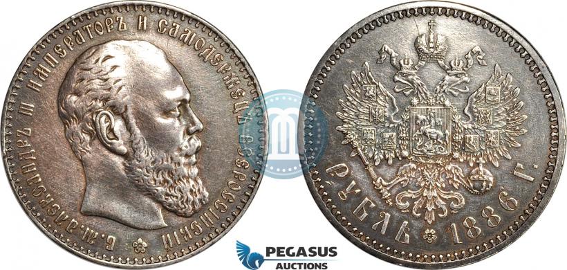 Фото 1 рубль 1886 года (АГ) 