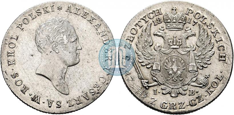 Фото 5 злотых 1817 года IB 