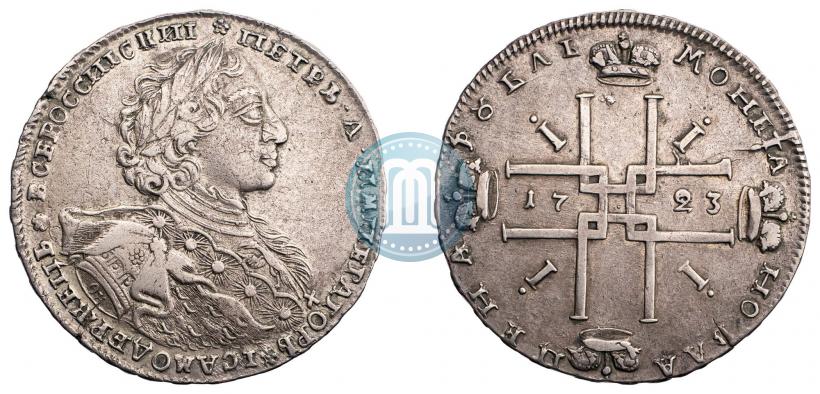 Фото 1 рубль 1723 года OK "Портрет в горностаевой мантии"
