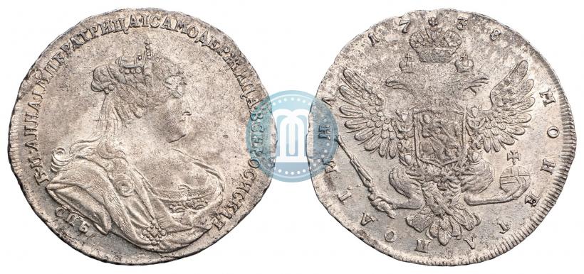 Фото Полтина 1738 года СПБ "Петербургский тип"