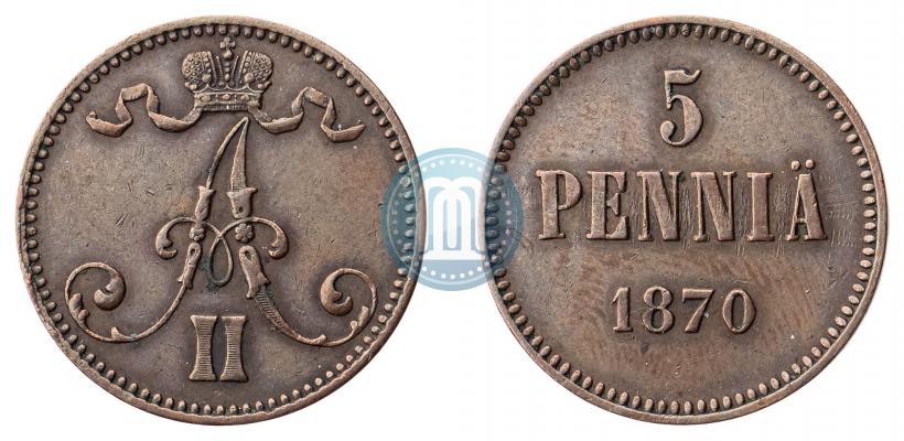 Фото 5 пенни 1870 года  