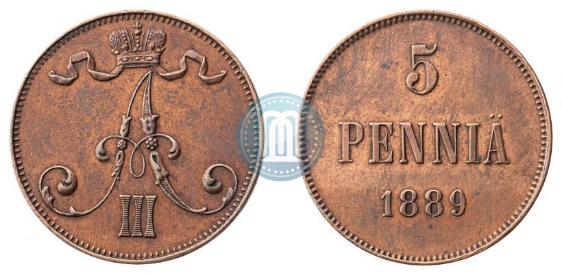 Фото 5 пенни 1889 года  
