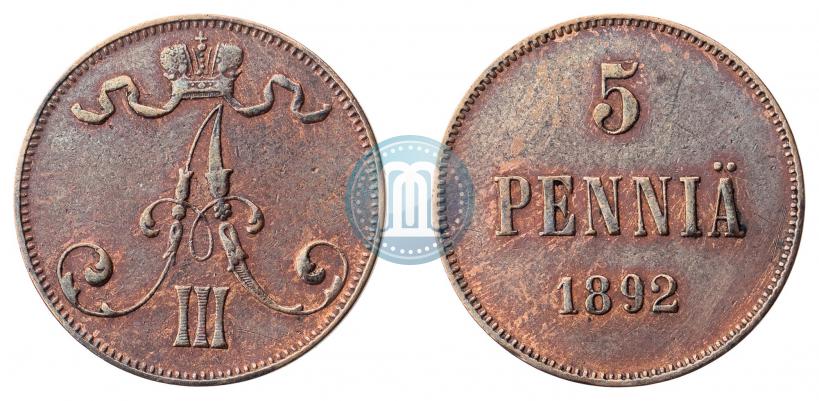 Фото 5 пенни 1892 года  