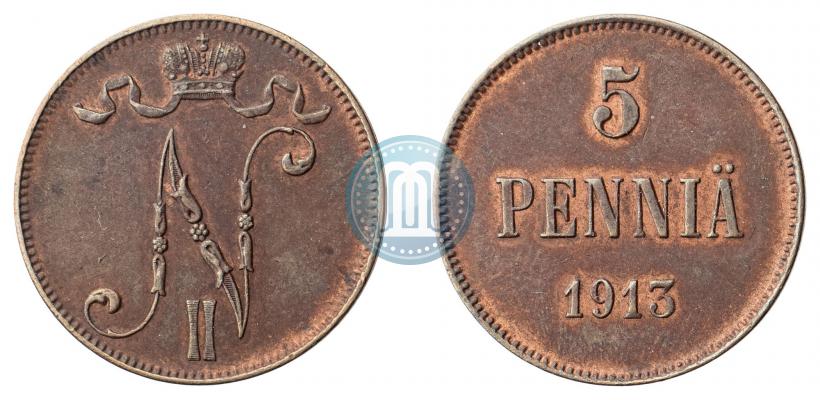 Фото 5 пенни 1913 года  